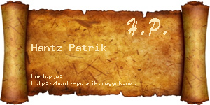 Hantz Patrik névjegykártya